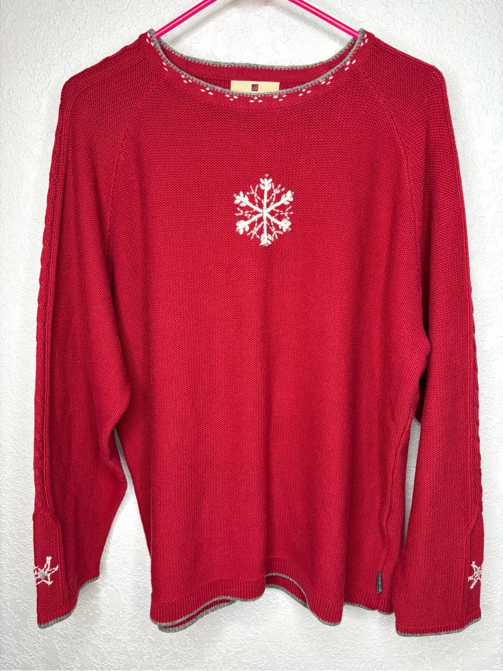 Woolrich Ruby Cotton Knit Lambswool Heavy Sweater Snowflake Women’s Size XL